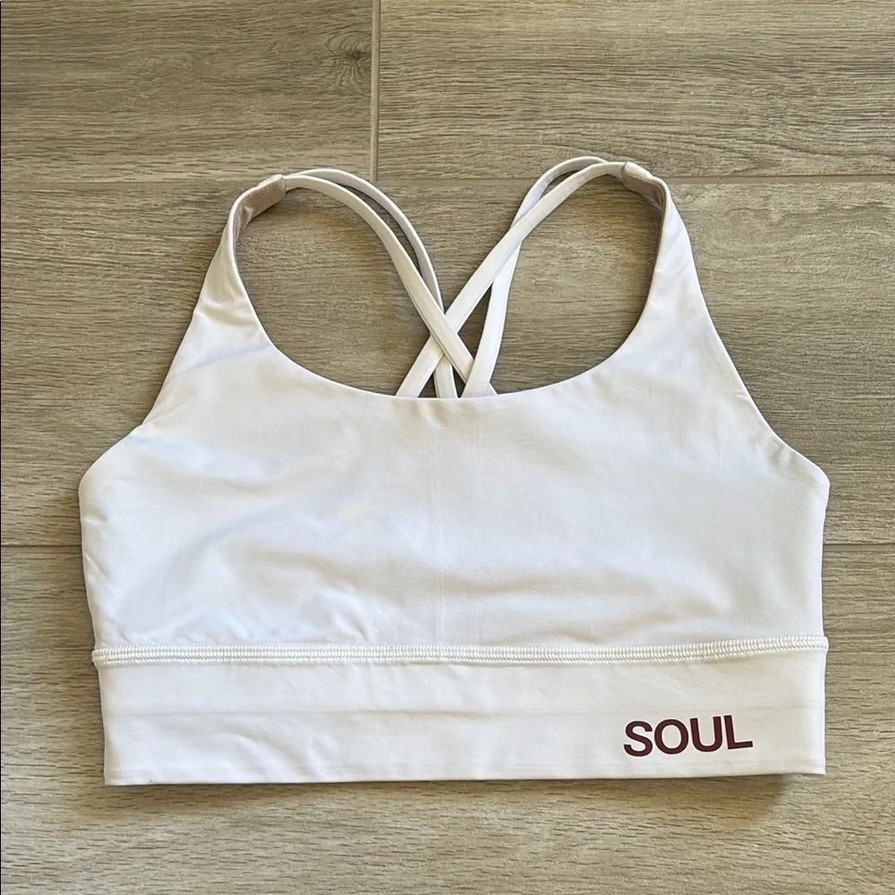 Lululemon White Long Line Energy Bra Size 8 - Picture 2 of 8